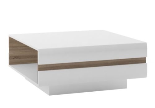 FTG Chelsea Living Designer Coffee Table in white with a Truffle Oak Trim