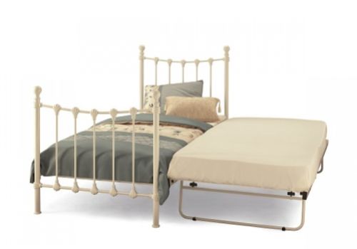 Serene Marseilles 3ft Single Ivory Gloss Metal Guest Bed Frame