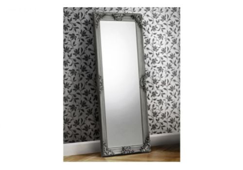 Julian Bowen Rococo Lean To Dress Mirror In Pewter