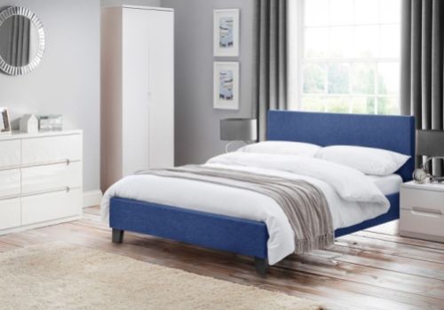 Julian Bowen Rialto 4ft6 Double Blue Fabric Bed Frame