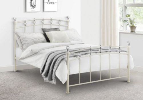 Julian Bowen Sophie 5ft Kingsize Stone White Metal Bed Frame