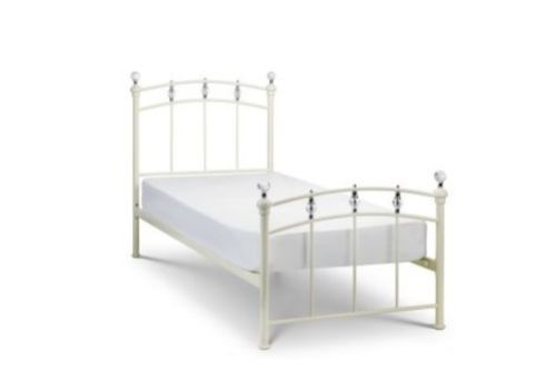 Julian Bowen Sophie 3ft Single Stone White Metal Bed Frame