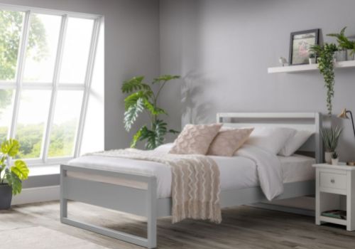 Julian Bowen Venice 3ft Single Wooden Bed Frame In Dove Grey