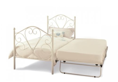 Serene Isabelle 3ft Single White Gloss Metal Guest Bed Frame