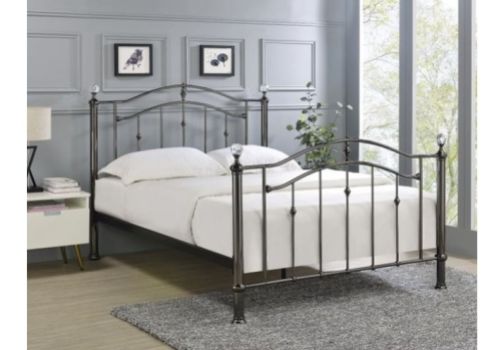 Limelight Callisto 5ft Kingsize Black Nickel Metal Bed Frame With Choice Of Finials
