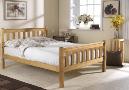 Friendship Mill Shaker High Foot End 4ft6 Double Pine Wooden Bed Frame