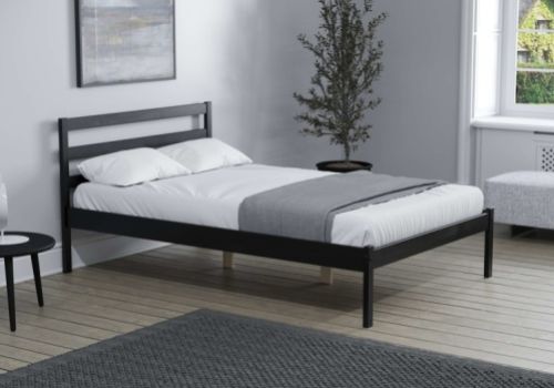 Birlea Luka 4ft Small Double Black Pine Wooden Bed Frame