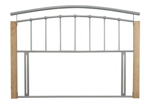 STORE CLEARANCE Serene Tetras 4ft6 Double Silver Metal Headboard