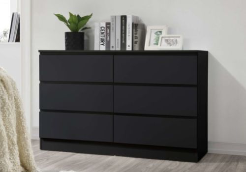 Birlea Oslo Black 6 Drawer Chest