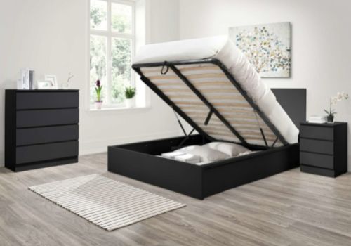 Birlea Oslo Black 5ft Kingsize Ottoman Bed Frame