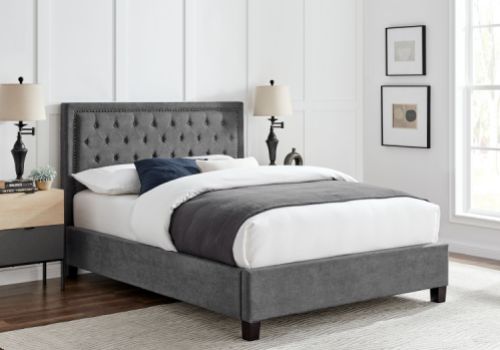 Limelight Rhea 4ft6 Double Dark Grey Fabric Bed Frame