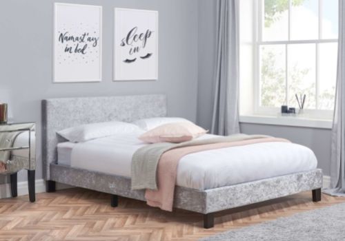 Birlea Berlin 5ft Kingsize Steel Crushed Velvet Fabric Bed Frame