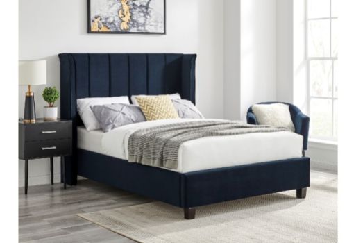 Limelight Polaris 5ft Kingsize Navy Blue Fabric Bed Frame