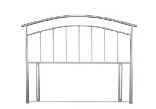 STORE CLEARANCE Serene Mercury 4ft Small Double Pearl Silver Metal Headboard
