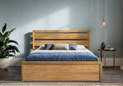 Emporia Modena 4ft6 Double Solid Oak Ottoman Bed Frame