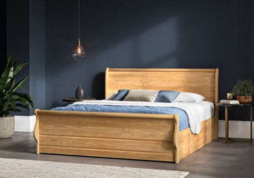 Emporia Windsor 4ft6 Double Oak Ottoman Sleigh Bed