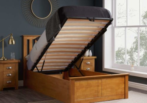 Birlea Phoenix 3ft Single Oak Finish Ottoman Lift Wooden Bed Frame