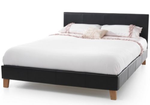 Serene Tivoli 4ft Small Double Black Faux Leather Bed Frame