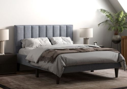 Flair Furnishings Riverside 4ft6 Double Grey Fabric Bed Frame