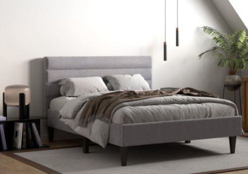 Flair Furnishings Barnhill 4ft6 Double Silver Fabric Bed Frame