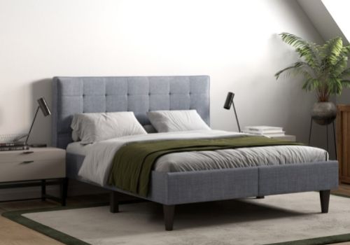 Flair Furnishings Perth 5ft Kingsize Grey Fabric Bed Frame