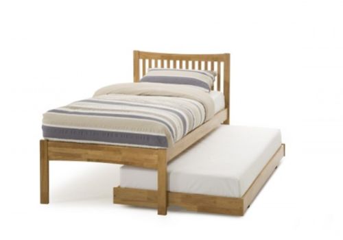 Serene Mya Honey Oak Finish 3ft Single Wooden Guest Bed Frame