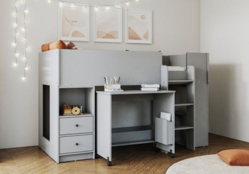 Flintshire Marley Grey Wooden Midsleeper Bed