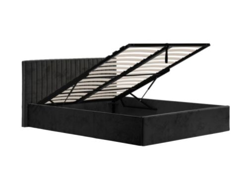 LPD Berlin 6ft Super Kingsize Black Fabric Ottoman Bed Frame