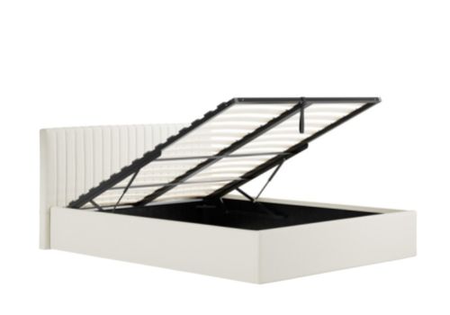LPD Berlin 4ft6 Double Milk Fabric Ottoman Bed Frame