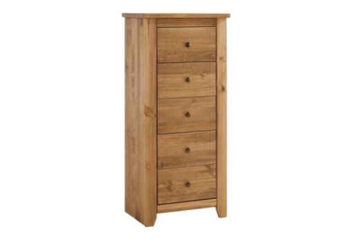 LPD Havana Pine 5 Drawer Narrow Chest