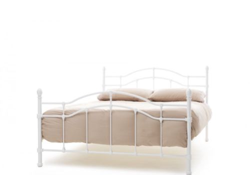 Serene Paris 4ft Small Double White Gloss Metal Bed Frame