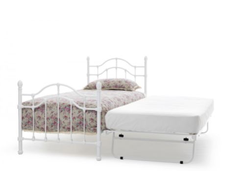 Serene Paris 3ft Single White Gloss Metal Guest Bed Frame