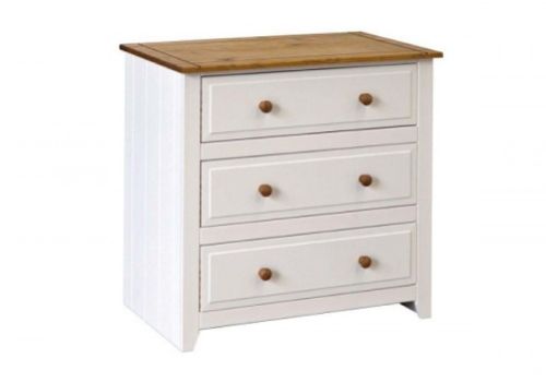 Core Capri 3 Drawer White Chest Of Drawers