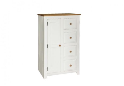 Core Capri White 1 Door 4 Drawer Tallboy