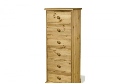 Core Cotswold 6 Drawer Pine Narrow Chest
