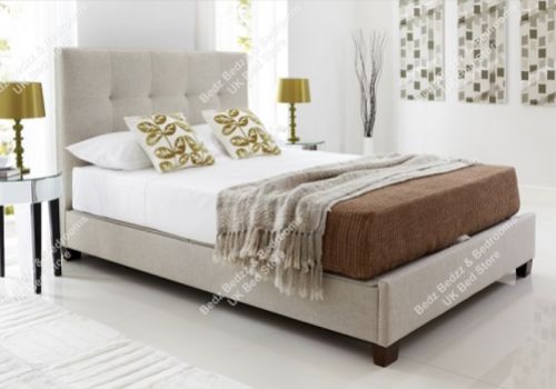 Kaydian Walkworth 4ft6 Double Oatmeal Fabric Ottoman Storage Bed