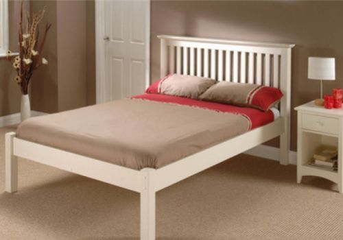 Julian Bowen Barcelona Low Foot End Stone White 4ft Small Double Wooden Bed