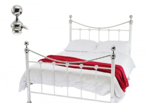 Metal Beds Cambridge 4ft6 Double White Metal Bed Frame