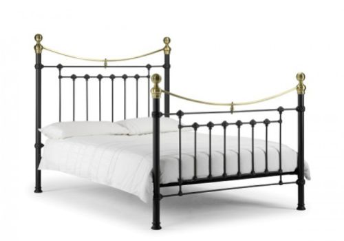 Julian Bowen Sophie 3FT Single-90cm Metal Bed-Stone White with Crystal Finials 