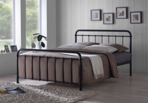 Time Living Miami 4ft6 Double Black Metal Bed Frame
