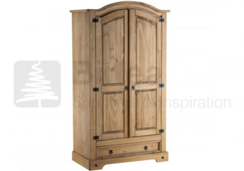 Birlea Corona Pine 2 Door 1 Drawer Wardrobe