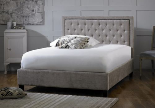 Limelight Rhea 4ft6 Double Mink Velvet Fabric Bed Frame