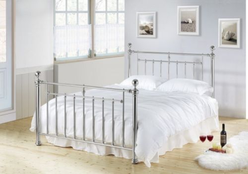 Time Living Alexander 4ft6 Double Chrome Metal Bed Frame