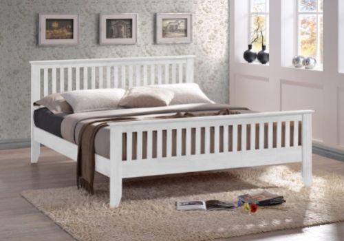 Time Living Turin 5ft Kingsize White Wooden Bed Frame