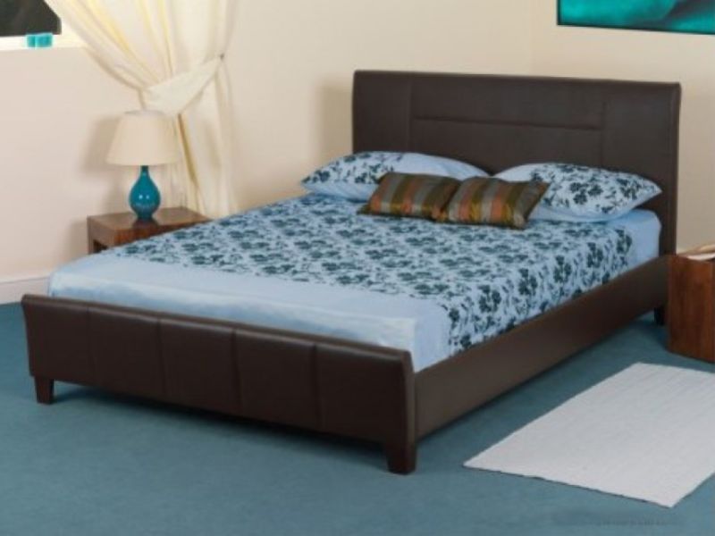 Sweet Dreams Grouse 3ft Single Brown Faux Leather Bed Frame