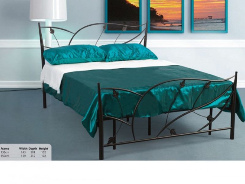 Sweet Dreams Leaf Black 5ft Kingsize Metal Bed Frame