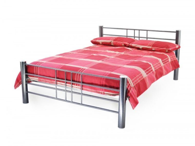 Metal Beds Cuba 5ft (150cm) Kingsize Silver Bed Frame