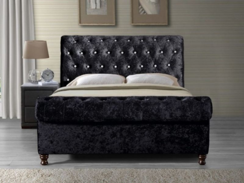 Birlea Bordeaux 4ft6 Double Black Fabric Bed Frame