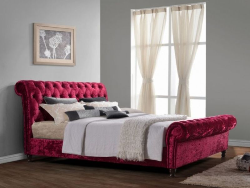 Birlea Bordeaux 6ft Super Kingsize Plum Fabric Bed Frame