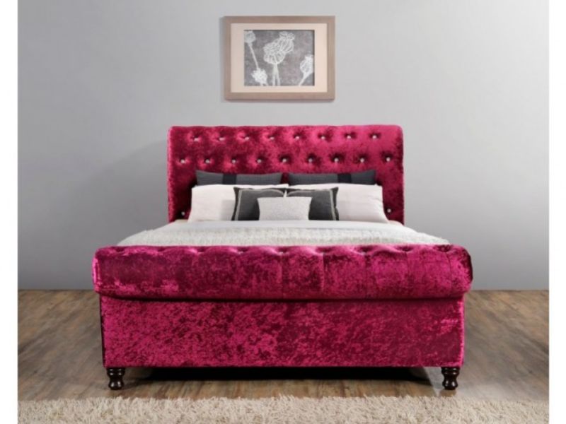 Birlea Bordeaux 5ft Kingsize Plum Fabric Bed Frame